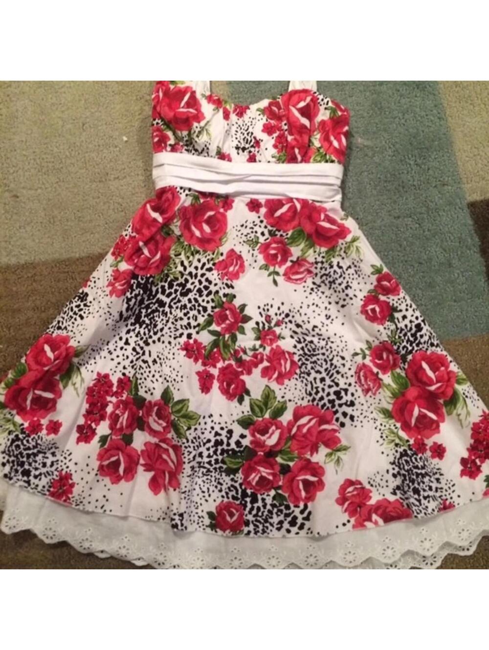 My Michelle Floral Print Summer Dress with Spaghetti Straps Size 9
